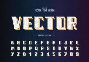 Texture Bold Font and alphabet vector, Modern Typeface and letter number design vector