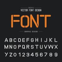 Tech Font and alphabet vector, Technology Typeface letter and number design, Graphic text on background vector