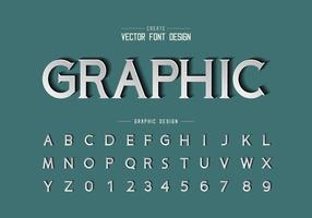 Paper cut font and alphabet vector, Idea typeface letter and number design vector