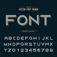 Font and alphabet vector, Line Bold typeface letter and number design, Graphic text on background vector