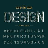 Font and alphabet vector, Line typeface letter and number design, Graphic text on background vector