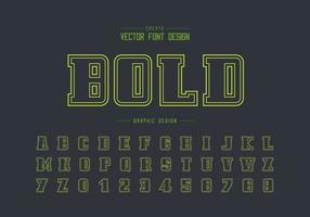 Double line font and bold alphabet vector, Script and number design vector