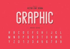Texture Font and alphabet vector, Letter typeface and number design, Graphic text on grunge background vector