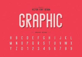 Texture Font and alphabet vector, Letter typeface and number design, Graphic text on grunge background vector