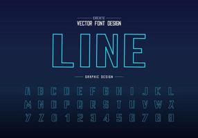 Line font and bold alphabet vector, Typeface and number design, Graphic text on background vector