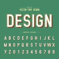 Font and alphabet vector, Style typeface letter and number design, graphic text on background vector