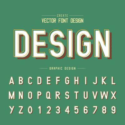 Font and alphabet vector, Style typeface letter and number design, graphic text on background