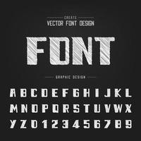 Sketch Bold Font and alphabet vector, Chalk Modern Typeface and graphic text letter number design vector