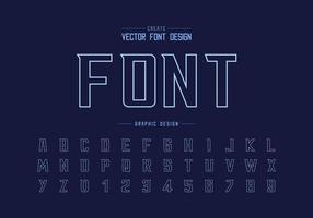 Line font and alphabet vector, Bold Modern Typeface and letter number design vector