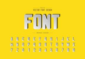 Paper cut font and round alphabet vector, Typeface and letter number design, Graphic text on background vector