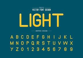 Highlights font and alphabet vector, Typeface letter and number design vector