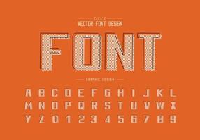 Pixel bold font and alphabet vector, Writing typeface and number design, Graphic text on background vector