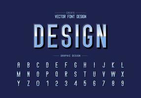 Gradient font and alphabet vector, Reflective letter typeface and number design, Graphic text on background vector