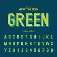 3D font and alphabet vector, Shadow style typeface letter and number design, graphic text on background vector