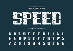 Speed font and bold alphabet vector, Vintage modern Typeface and letter number design vector