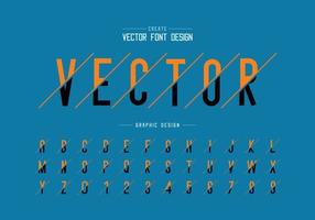 Sliced font and alphabet vector, Letter typeface and number design, Graphic text on background vector