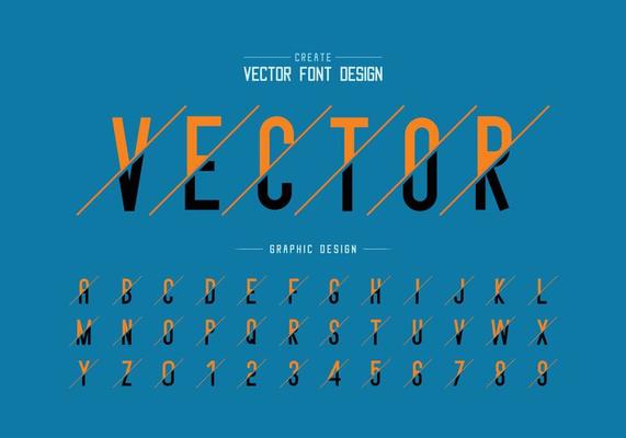Sliced font and alphabet vector, Letter typeface and number design, Graphic text on background