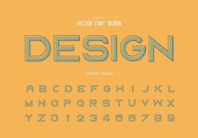 Pixel font and alphabet vector, Bold typeface letter and number design, Graphic text on background vector