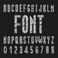 Chalk Font Design, Tall Vector Alphabet and Number