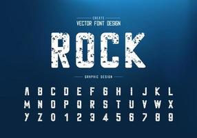 Vintage font and round alphabet vector, Texture typeface and letter number design vector