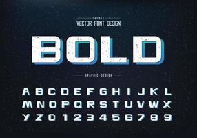 Texture Bold Font and alphabet vector, Design typeface letter and number, Graphic text on grunge background vector