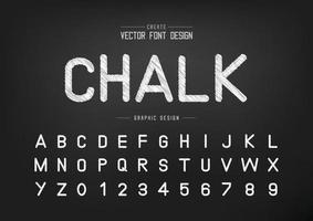 Sketch Font and alphabet vector, Chalk Typeface letter and number design, Graphic text on background vector