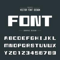 Bold Font and alphabet vector, Square typeface letter and number design, Graphic text on background vector