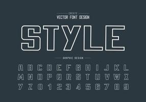 Line font and bold alphabet vector, Writing typeface and number design, Graphic text on background vector