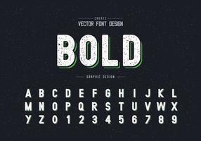 Texture Font and alphabet vector, Style typeface letter and number design, graphic text on background vector