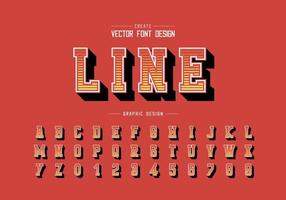 Line font and alphabet vector, Digital typeface and number design, Graphic text on background vector