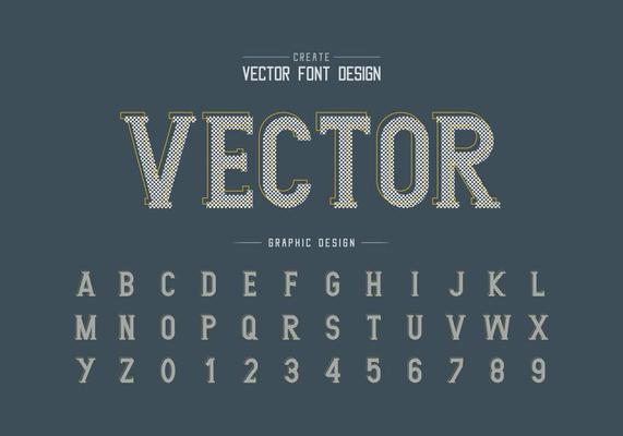 Pixel Font and alphabet vector, Writing style typeface letter and number design, graphic text on background