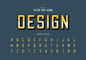 Reflective font and alphabet vector, Gradient style typeface and letter number design vector