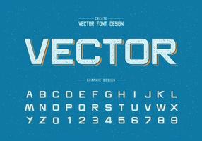 Texture Font and alphabet vector, Design typeface letter and number, Graphic text on grunge background vector