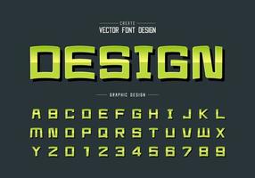 Reflective font and cartoon alphabet vector, Gradient style square typeface letter vector