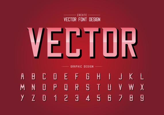 Font and alphabet vector, Modern Typeface and letter number design, Graphic text on background