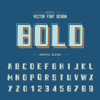 Font and alphabet vector, Bold typeface and number design, Graphic text on background vector