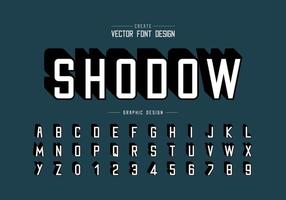 Font and alphabet vector, Typeface and letter number design, Graphic text on background vector