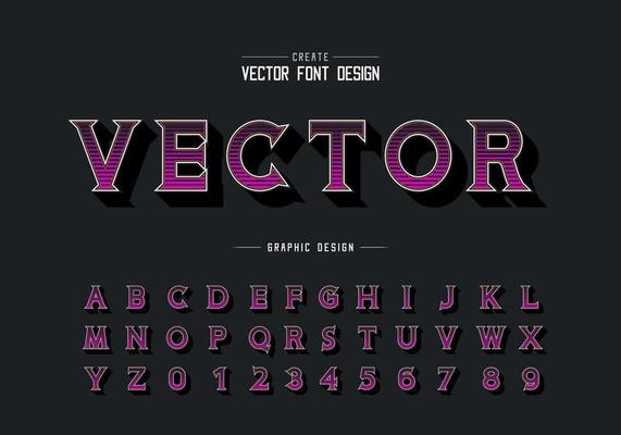 Line font and alphabet vector, Digital idea typeface letter and number design, Graphic text on background