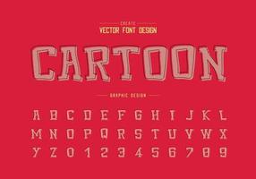 Pixel cartoon font and alphabet vector, Typeface and number design, Graphic text on background vector