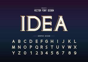 Line font with white shadow and alphabet vector, Idea typeface letter and number vector