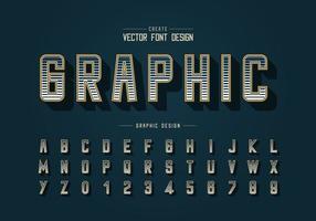 Line  font and alphabet vector, Digital typeface and letter number design, Graphic text on background vector