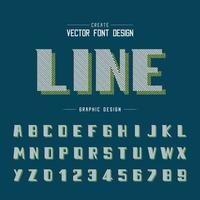 Line Font Shadow and Bold alphabet vector, Modern Typeface and letter number design, on background vector