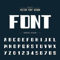 Bold Font and alphabet vector, Modern Typeface and letter number design, Graphic text on background vector