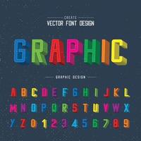 3D Font color and alphabet vector, Writing Typeface and letter design, Script Graphic text on background vector