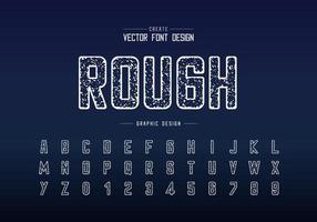 Texture font and round grunge alphabet vector, Rough typeface and letter number design vector