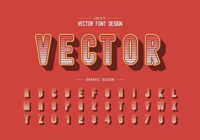 Line font and round alphabet vector, Digital letter typeface and number design vector