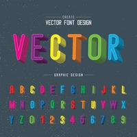 Font and alphabet vector, Letter style typeface and number design, Graphic text on background vector