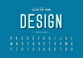 Black shadow font and alphabet vector, Letter style typeface and number design vector