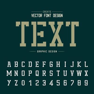 Tech Font and alphabet vector, Technology Typeface and number design, Graphic text on background