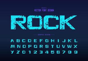 Vintage font and bold alphabet vector, Texture design typeface letter and number vector